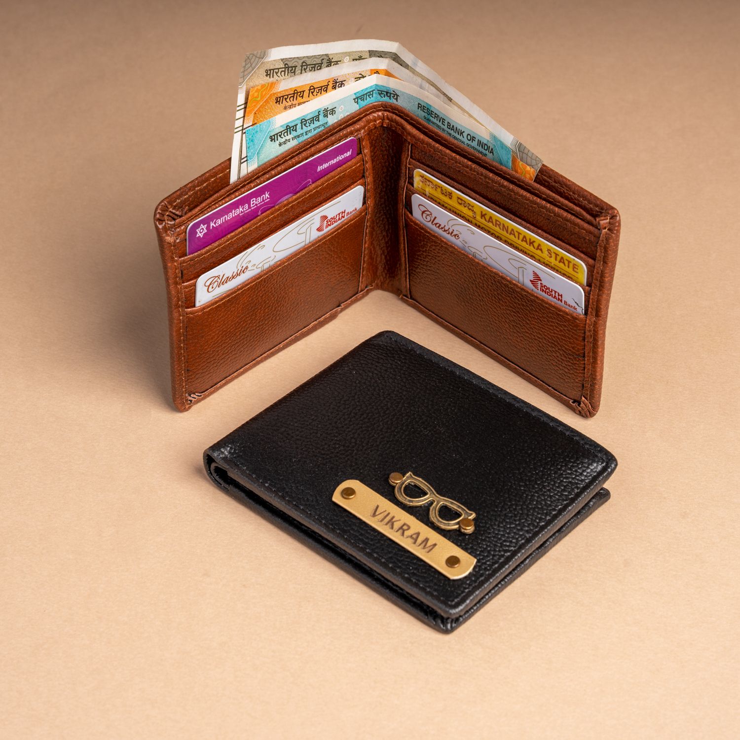 Premium Executive Men Wallet with Custom Name Plate | Personalized Leather Wallet for Corporate Gifting & Daily Use