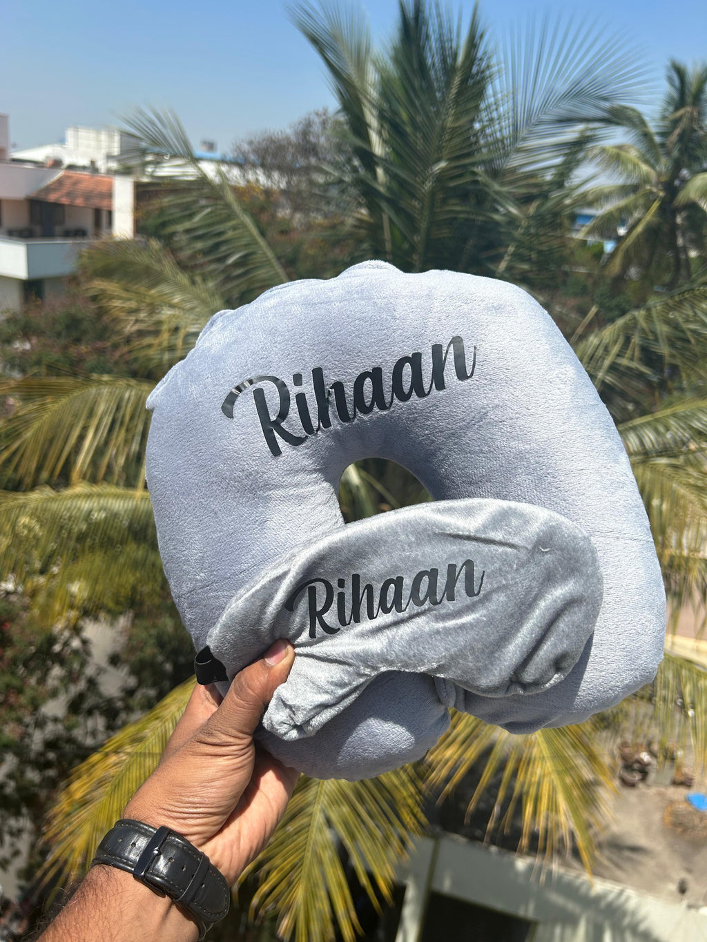 Premium Travel Pillow & Eye Mask Set | Comfortable Neck Support for Travel & Sleep