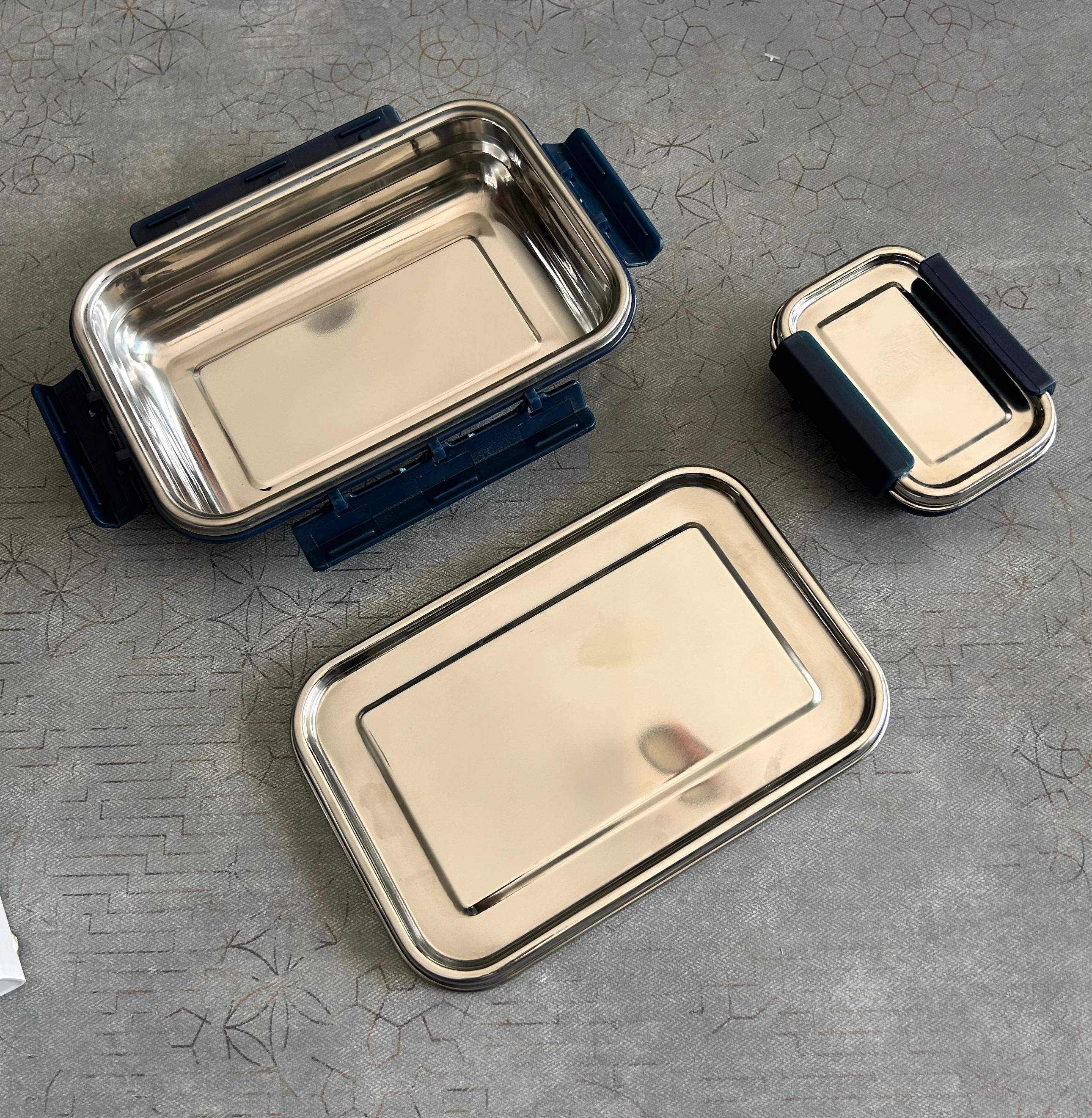 Personalized Stainless Steel Lunch Box Kit for Kids & Corporate Gifting | Custom Name Engraving Lunch Box Set