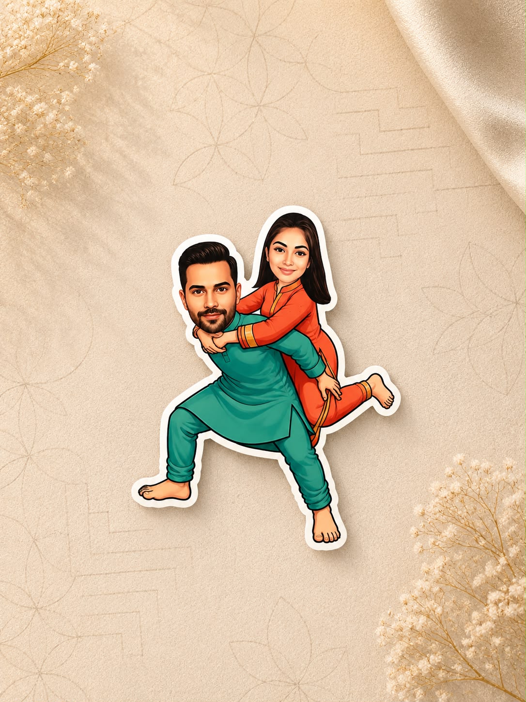 Personalized Rakhi Caricature Magnet | Custom Photo Fridge Magnet Gift | LG Events & Gifts Galore