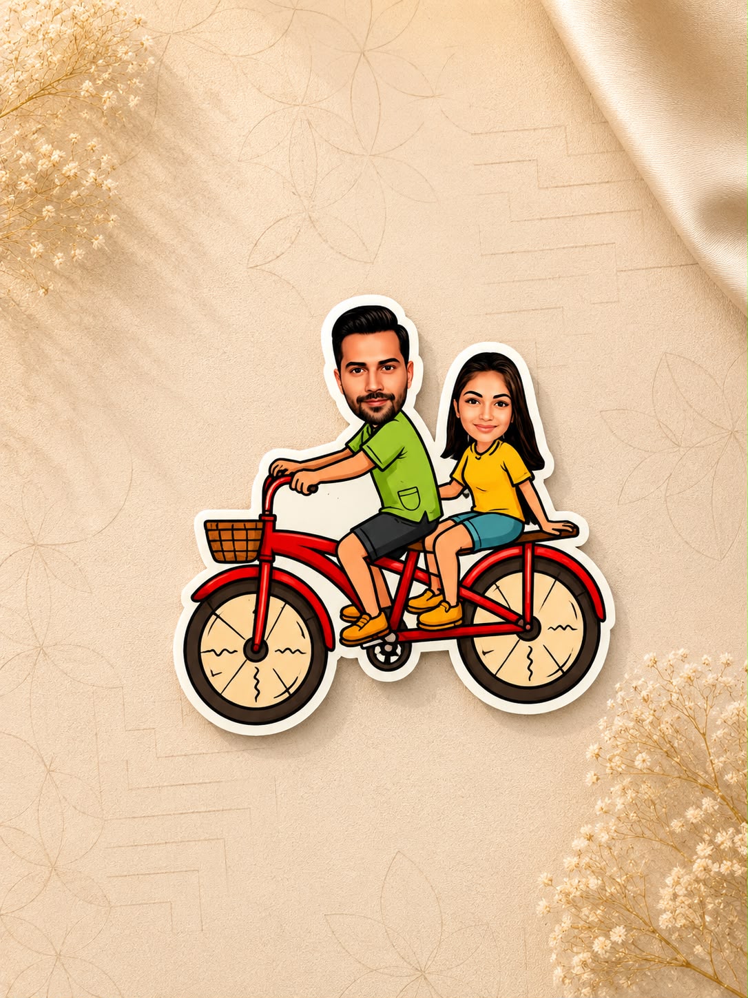 Personalized Rakhi Caricature Magnet | Custom Photo Fridge Magnet Gift | LG Events & Gifts Galore