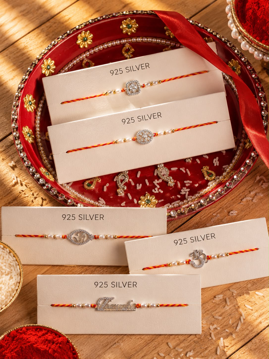 Buy Unisex Pure 92.5 Silver Rakhi Online | Premium Sterling Silver Rakhi for Raksha Bandhan