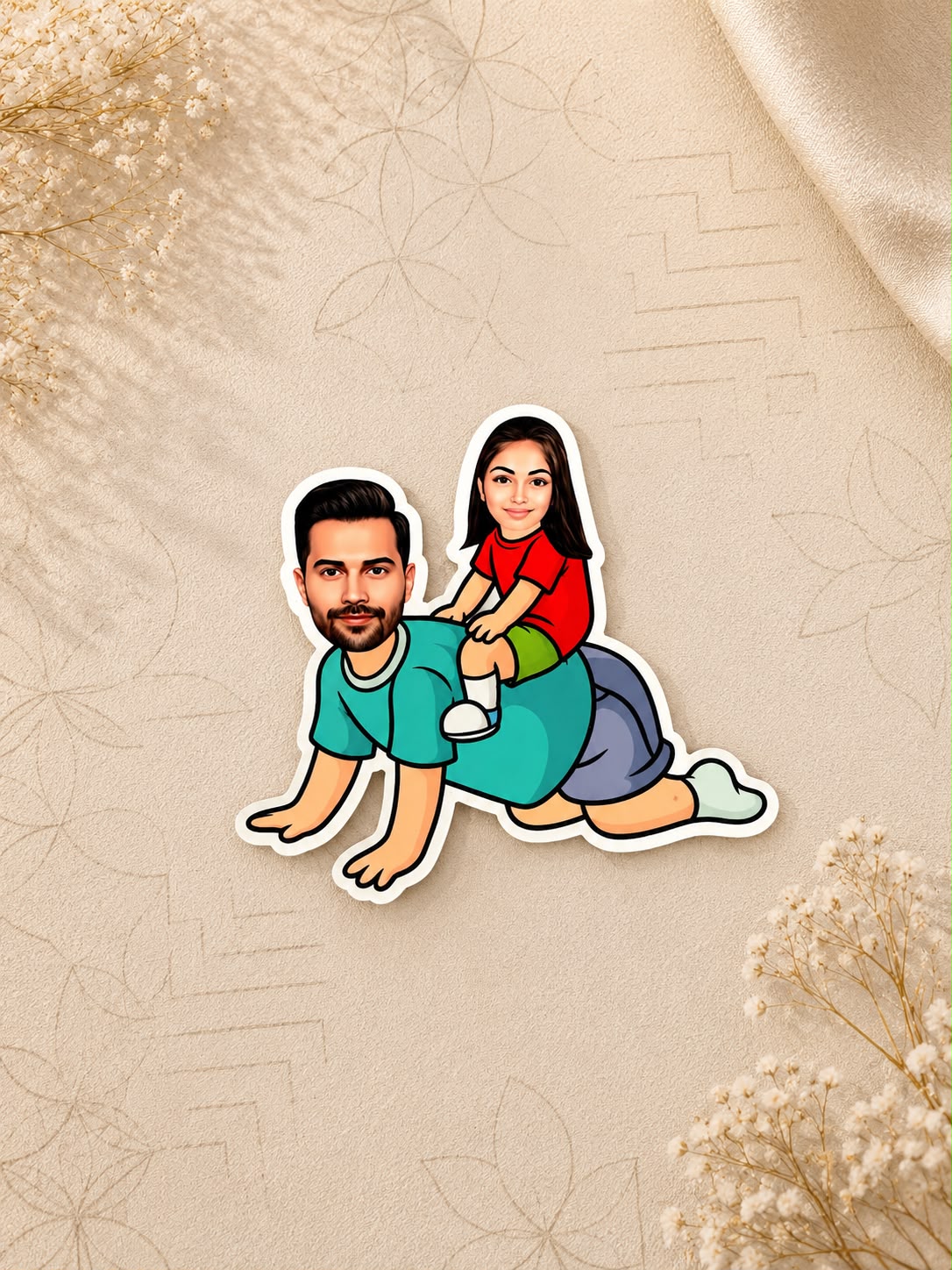 Personalized Rakhi Caricature Magnet | Custom Photo Fridge Magnet Gift | LG Events & Gifts Galore