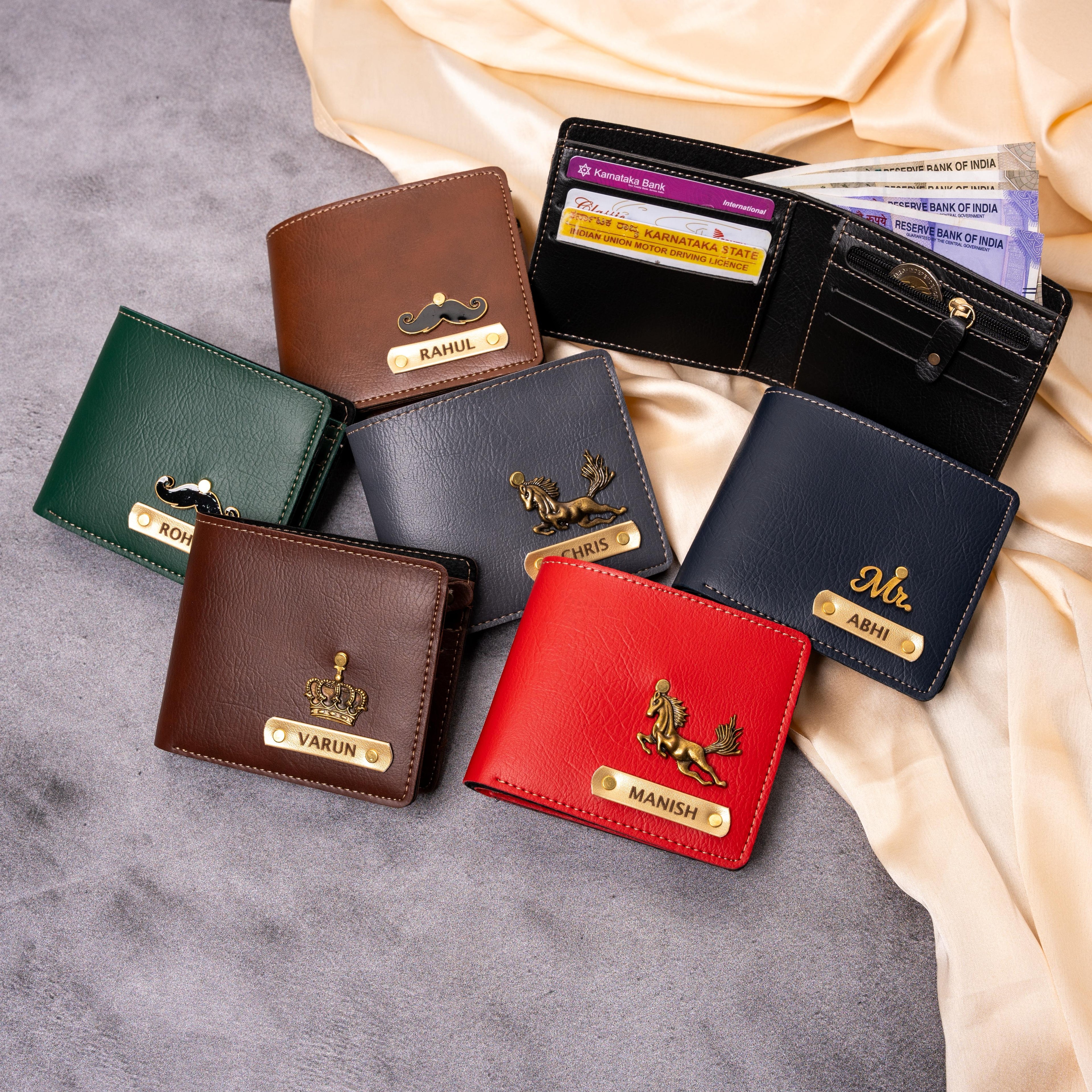 Personalized Men’s Wallet with Name & Charm | Premium Gift for Him