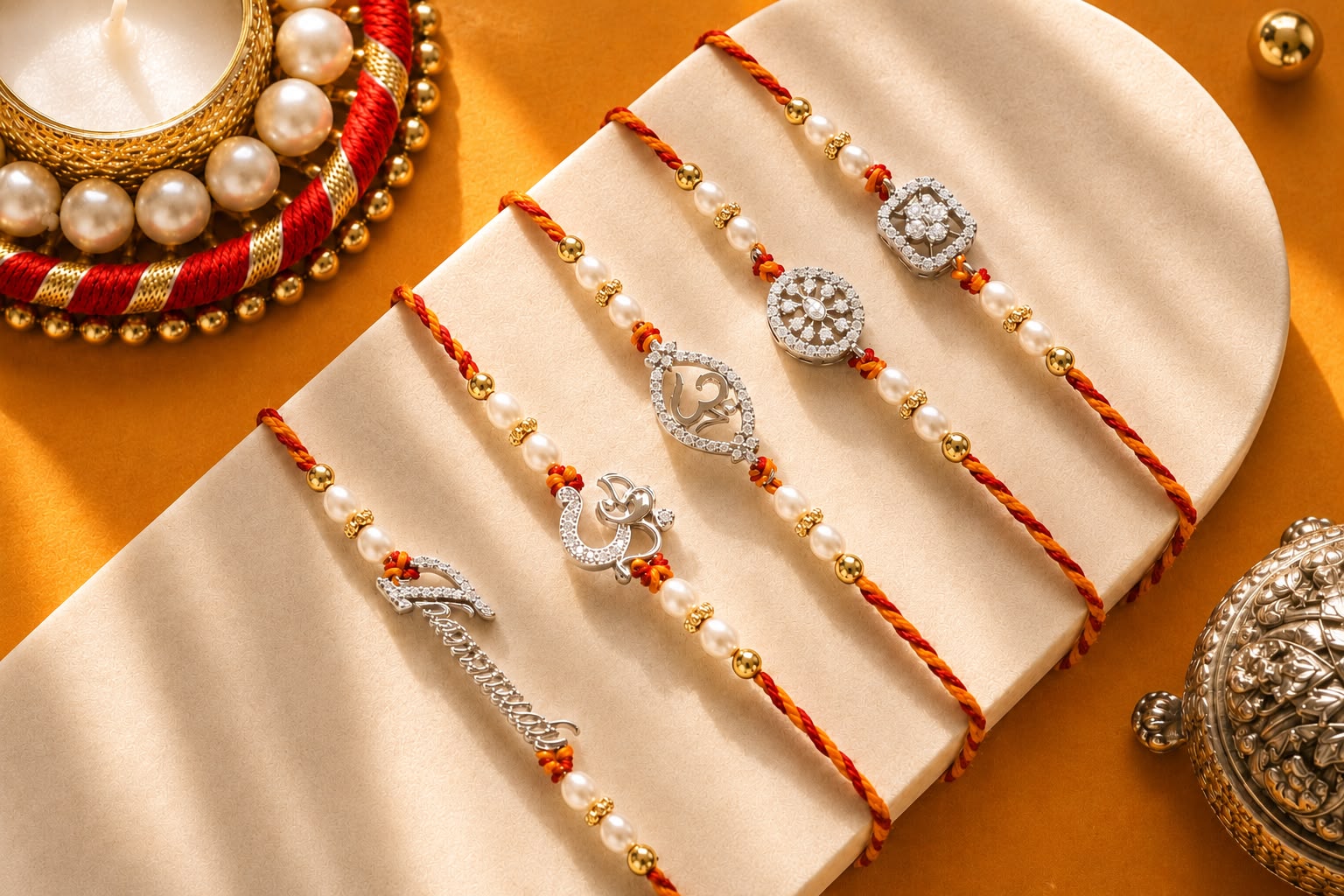 Buy Unisex Pure 92.5 Silver Rakhi Online | Premium Sterling Silver Rakhi for Raksha Bandhan